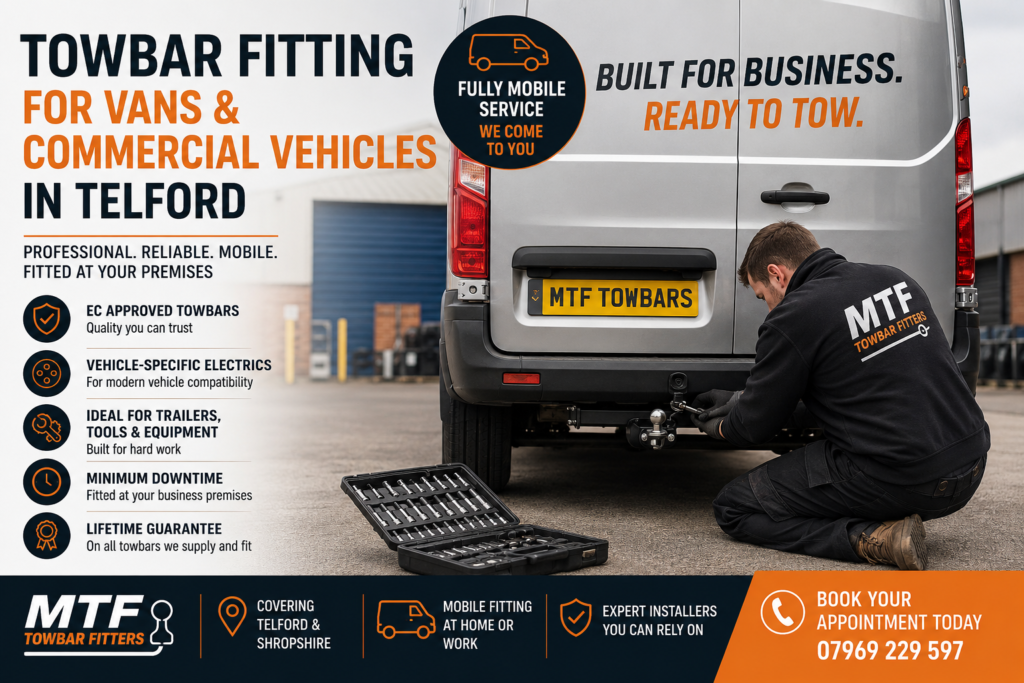 towbar fitting telford for cars and commercials vehicles